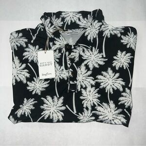 Kenny Flowers Black and White Palm Tree Men's Shirt